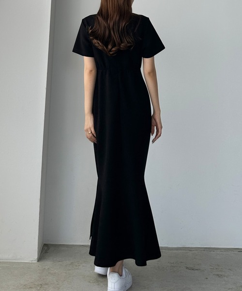 「Louere」 半袖ワンピース SMALL チャコール レディース_画像5