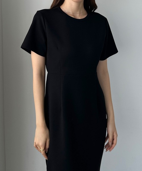 「Louere」 半袖ワンピース SMALL チャコール レディース_画像6