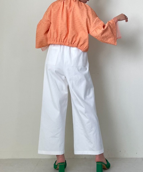 「TEVALT」 ノーカラージャケット 38 グリーン レディース_画像4