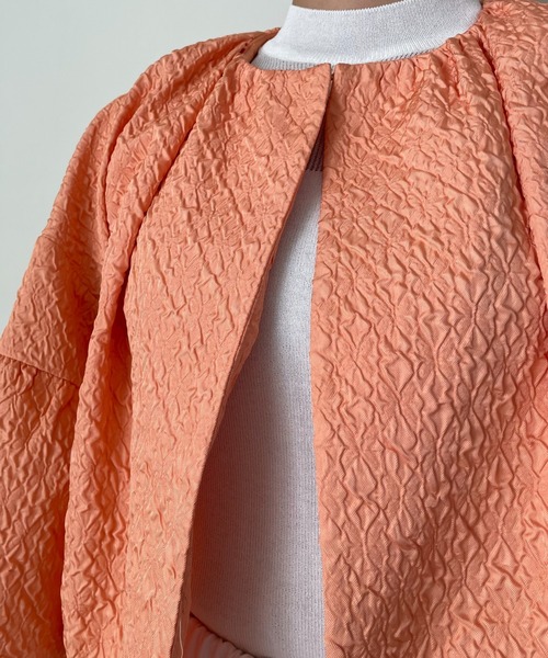 「TEVALT」 ノーカラージャケット 38 グリーン レディース_画像9