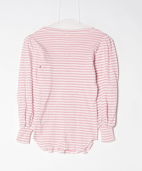 「OSHIMA REI」 ボーダー柄長袖カットソー - レッド レディース_画像2