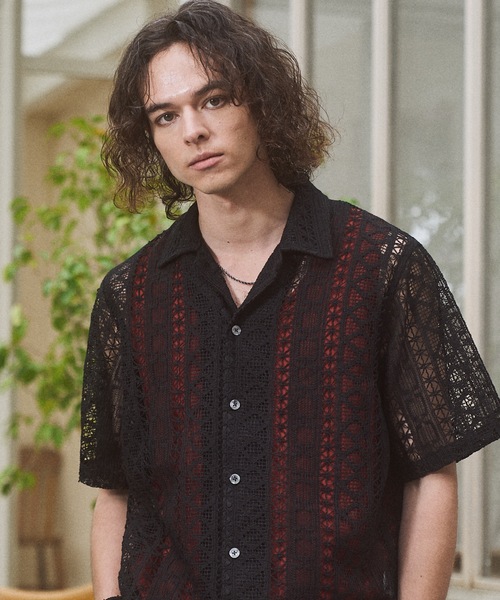 Casper John（キャスパージョン） シャツ 半袖 Folklore lace shirts