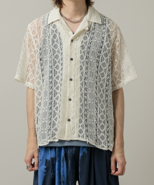 Casper John（キャスパージョン） シャツ 半袖 Folklore lace shirts