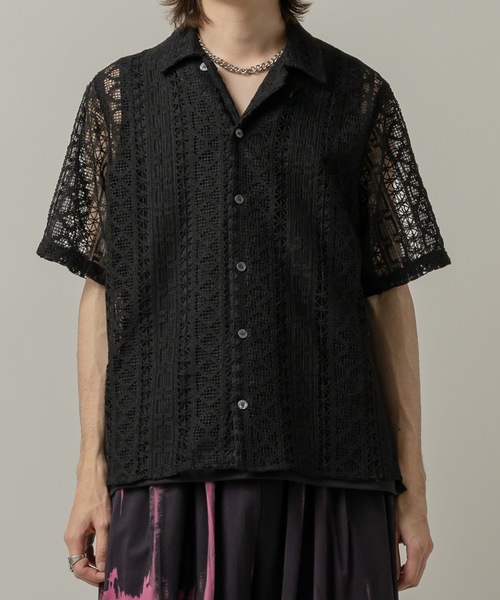 Casper John（キャスパージョン） シャツ 半袖 Folklore lace shirts