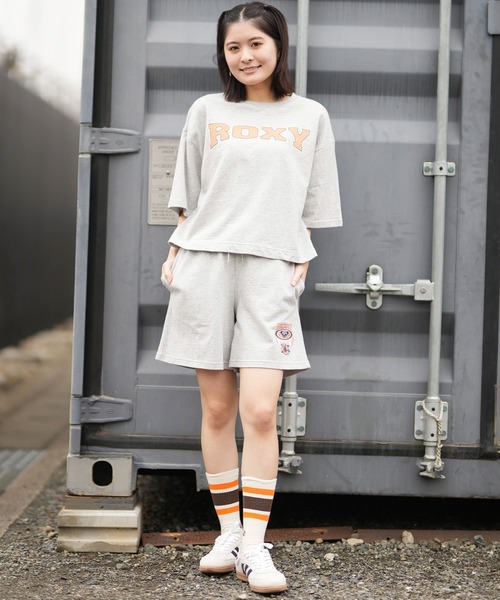 T*k様 グレーショートパンツ ホワイトトリム ROXY（ロキシー） パンツ ウィメンズ ショーツ 別注 WAVE CLUB SHORTS