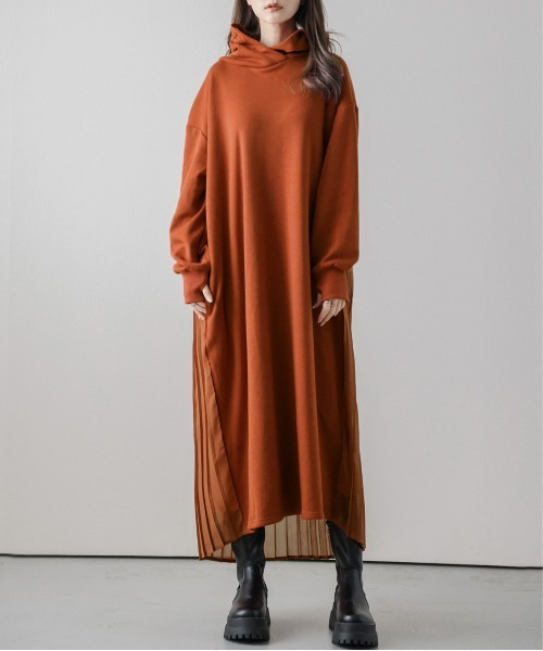 「La-gemme」 長袖ワンピース フリー グレー レディース_画像2