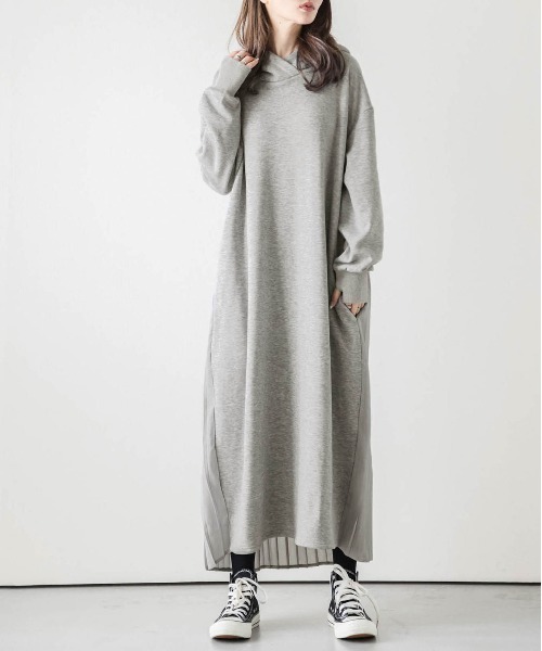 「La-gemme」 長袖ワンピース フリー グレー レディース_画像8