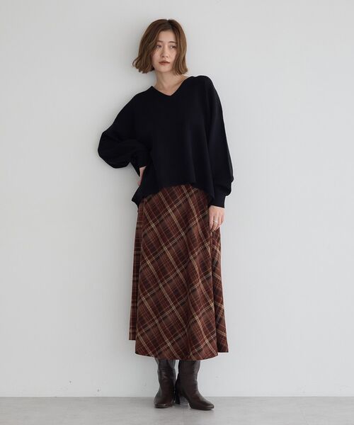 「YECCA VECCA」 フレアスカート FREE ブラウン レディース_画像4