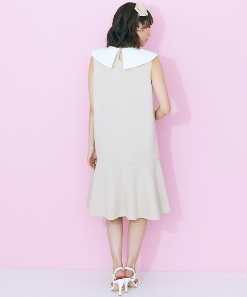 「marun」 「SMILELAND」ノースリーブワンピース 4L ベージュ レディース_画像8