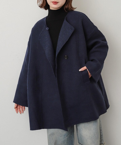 SENSE OF PLACE by URBAN RESEARCH ノーカラージャケット ONE ネイビー 