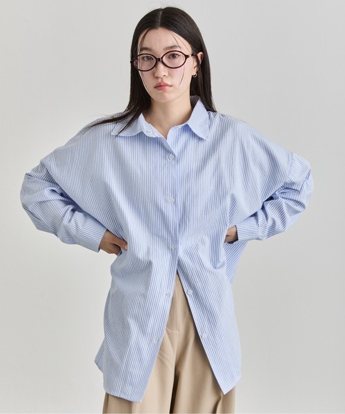 NUJOH ブラウス シャツ Oversized Stripe Shirt / オーバーサイズ
