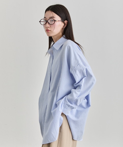 NUJOH ブラウス シャツ Oversized Stripe Shirt / オーバーサイズ