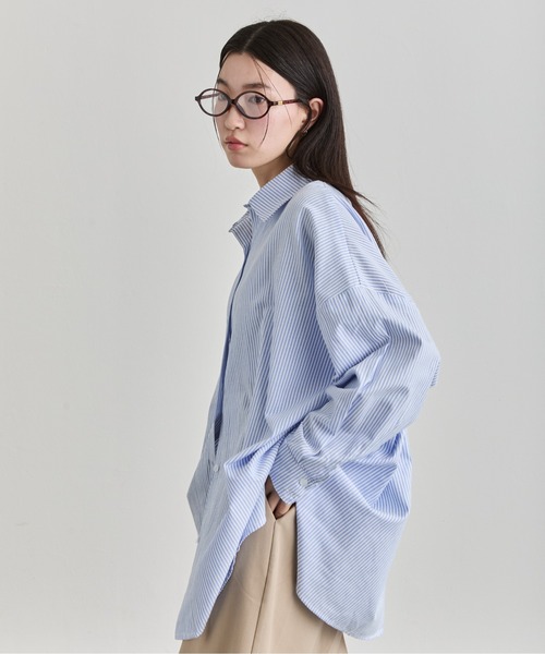NUJOH ブラウス シャツ Oversized Stripe Shirt / オーバーサイズ