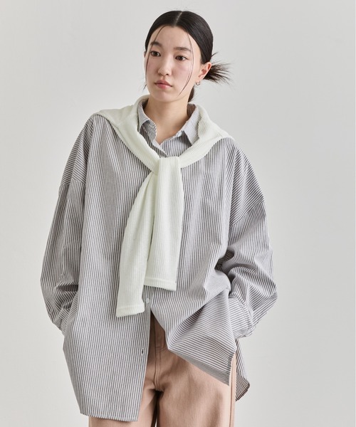 NUJOH ブラウス シャツ Oversized Stripe Shirt / オーバーサイズ