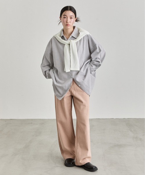 そ〇…ページ NUJOH ブラウス シャツ Oversized Stripe Shirt / オーバーサイズ