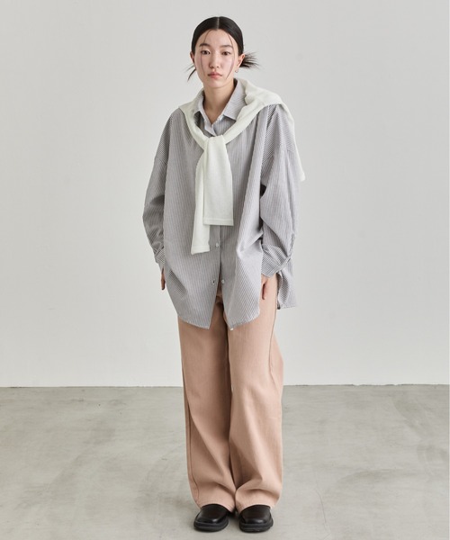 NUJOH ブラウス シャツ Oversized Stripe Shirt / オーバーサイズ