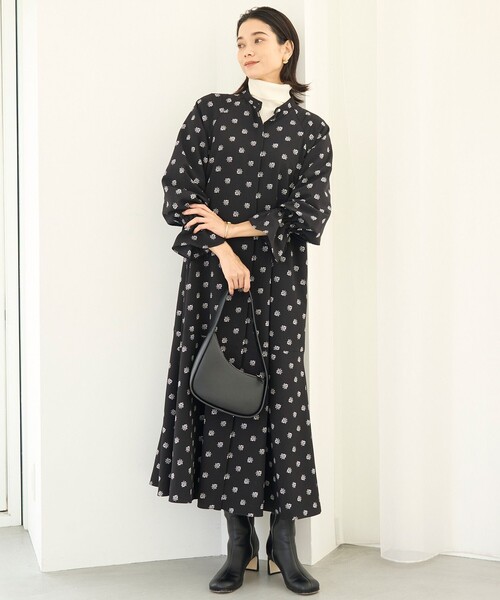 「UNFILO」 シャツワンピース LARGE ブラック レディース_画像3