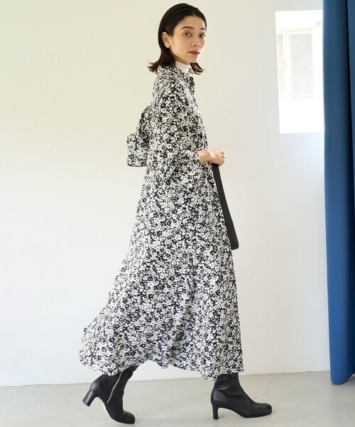 「UNFILO」 シャツワンピース LARGE ブラック レディース_画像5