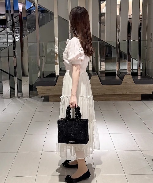 Maison de FLEUR（メゾンドフルール） トートバッグ ツイードフリル