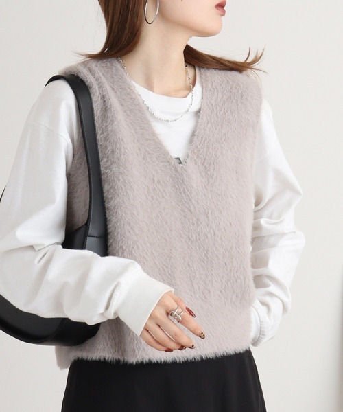 「EGLANTINE」 ニットベスト 40 ブラック レディース_画像5