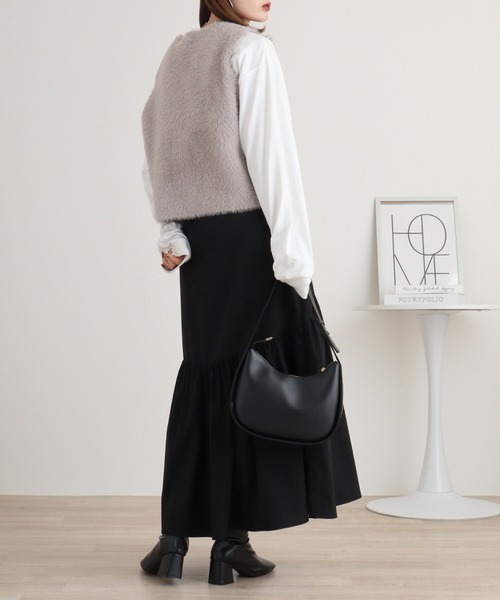 「EGLANTINE」 ニットベスト 40 ブラック レディース_画像7