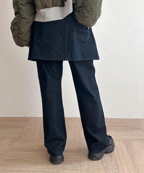 「apres jour mignon」 デニムパンツ SMALL ダークブルー レディース_画像6