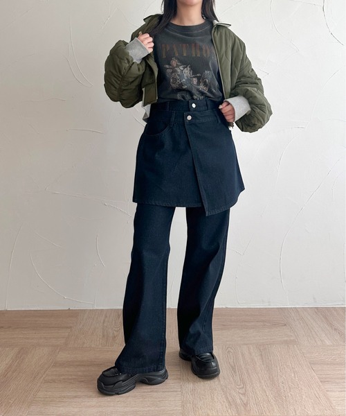 「apres jour mignon」 デニムパンツ SMALL ダークブルー レディース_画像7
