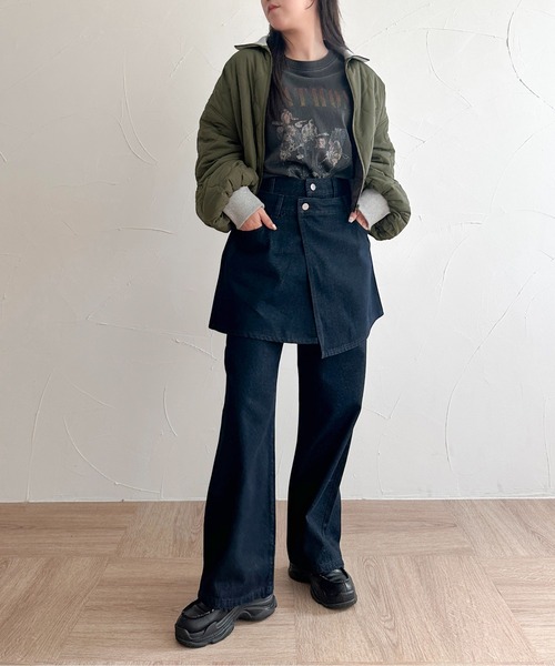 「apres jour mignon」 デニムパンツ SMALL ダークブルー レディース_画像8