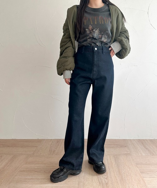 「apres jour mignon」 デニムパンツ SMALL ダークブルー レディース_画像9