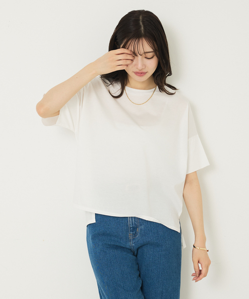 「abahouse mavie」 半袖Tシャツ フリー ホワイト レディース_画像4