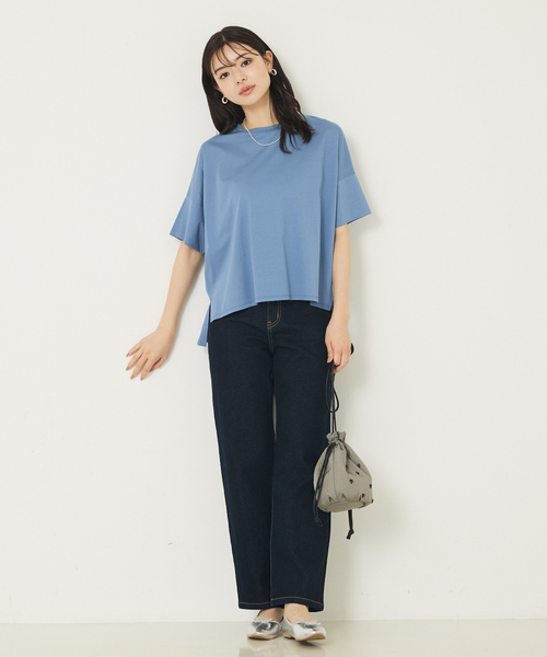 「abahouse mavie」 半袖Tシャツ フリー ホワイト レディース_画像9