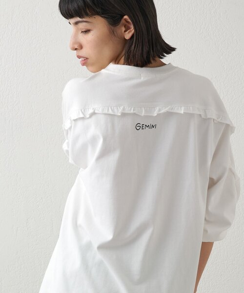 Whim Gazette（ウィム ガゼット） tシャツ 「GEMINI」 バックフリル