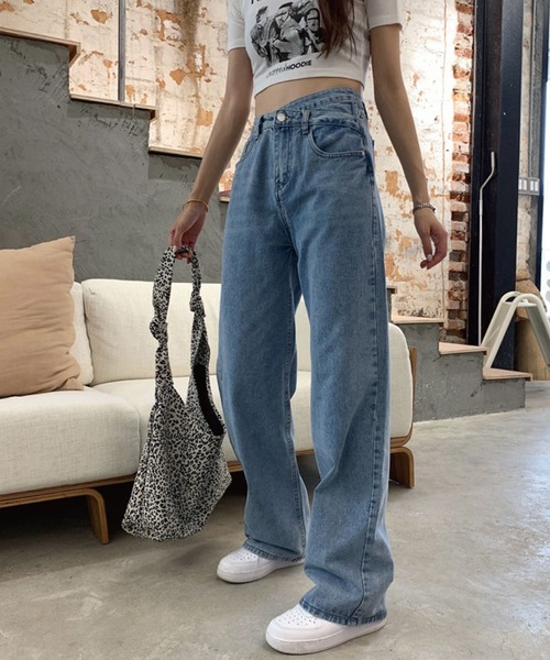 「meJane」 デニムパンツ L ブルー レディース_画像5