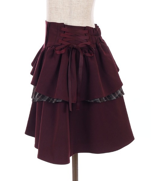 axes femme POETIQUE スカート イレヘムティアードミニスカート