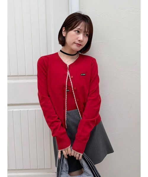LILY BROWN（リリーブラウン） カーディガン スカラップトリムニット