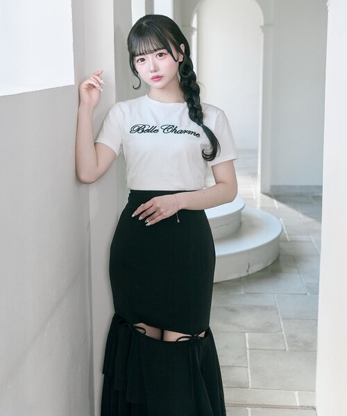 「Belle Charme」 半袖Tシャツ FREE オフホワイト レディース_画像2