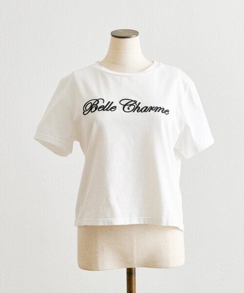 「Belle Charme」 半袖Tシャツ FREE オフホワイト レディース_画像7