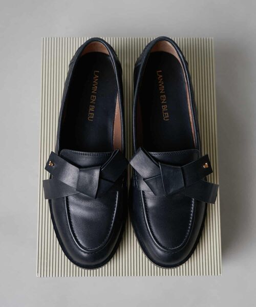 LANVIN en Bleu ローファー レザーリボンローファー レディース