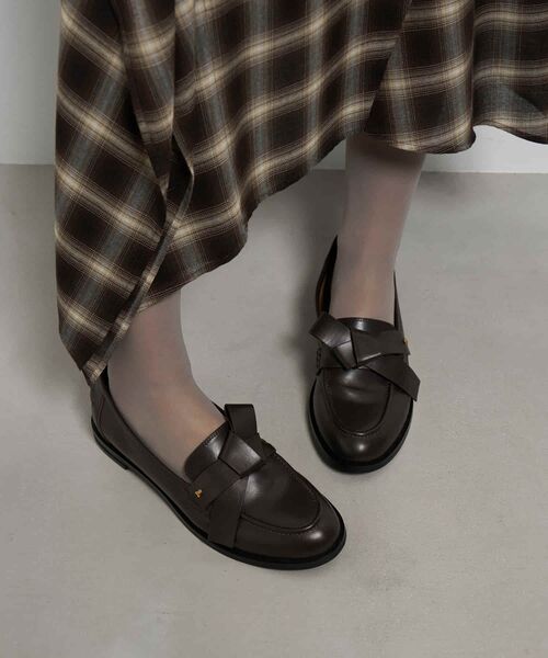 LANVIN en Bleu ローファー レザーリボンローファー レディース