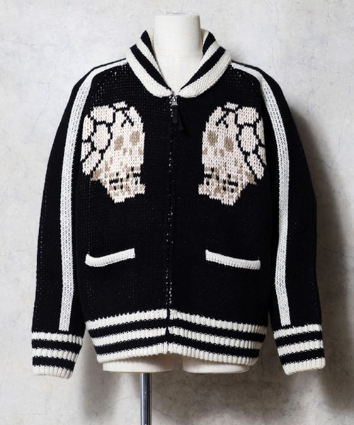 HOUSTON（ヒューストン） カーディガン COWICHAN SWEATER（SKULL