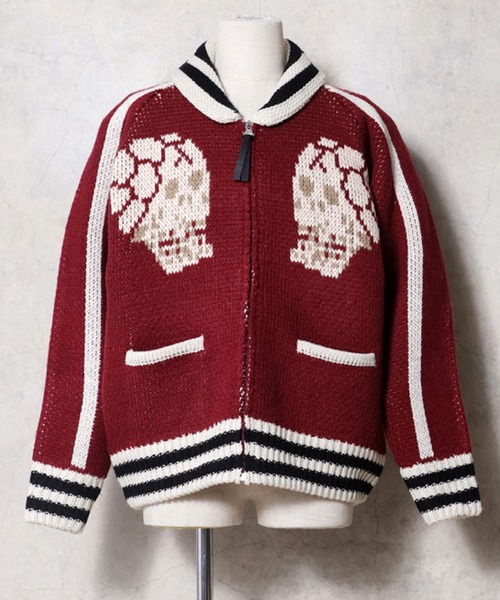 HOUSTON（ヒューストン） カーディガン COWICHAN SWEATER（SKULL