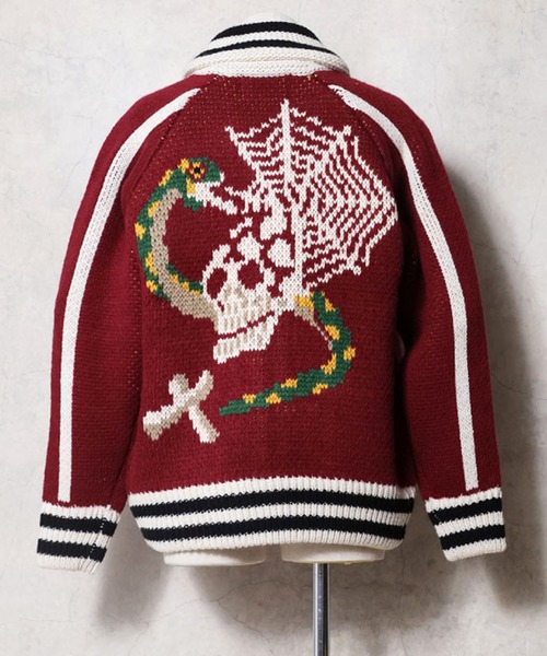 HOUSTON（ヒューストン） カーディガン COWICHAN SWEATER（SKULL