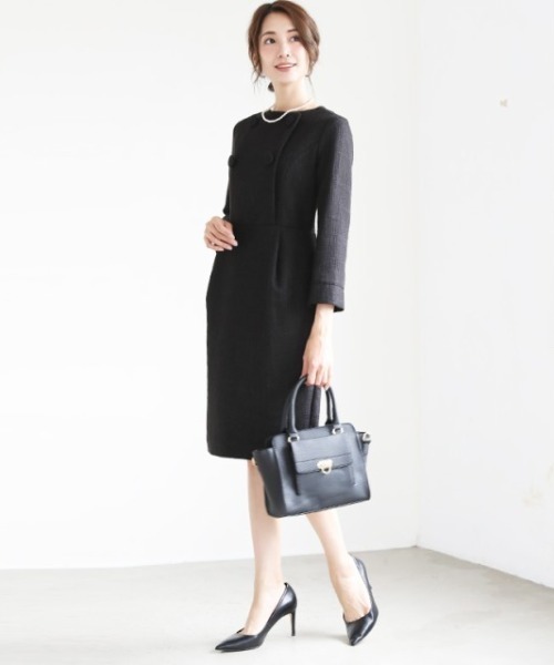 55 以上節約 スーツ レディース フロントボタン ワンピース フォーマル スーツ 結婚式 ブラックフォーマル 喪服 100 の保証 Studiostodulky Cz