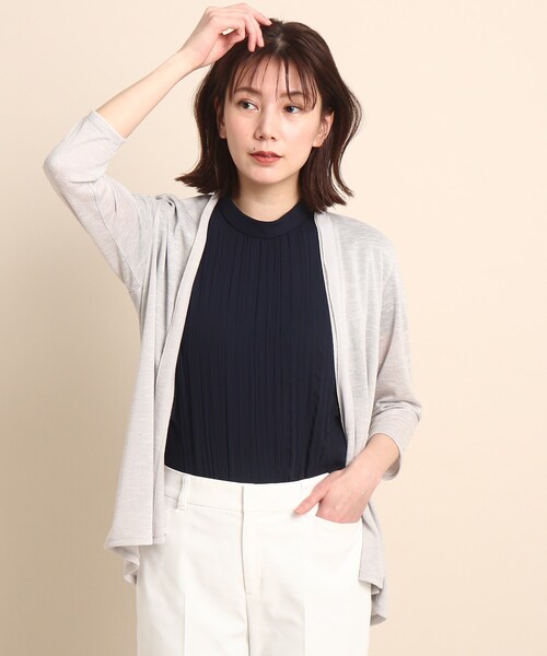 カーディガン 「洗える/日本製」ミクリジャージ フレアカーディガン レディース COUP DE CHANCE カーディガン 「洗える/日本製」ミクリジャージ