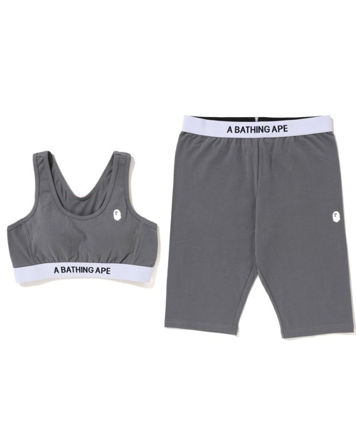 タンクトップ ノースリーブ A BATHING APE SPORT BRA BIKER SHORTS SET L レディース