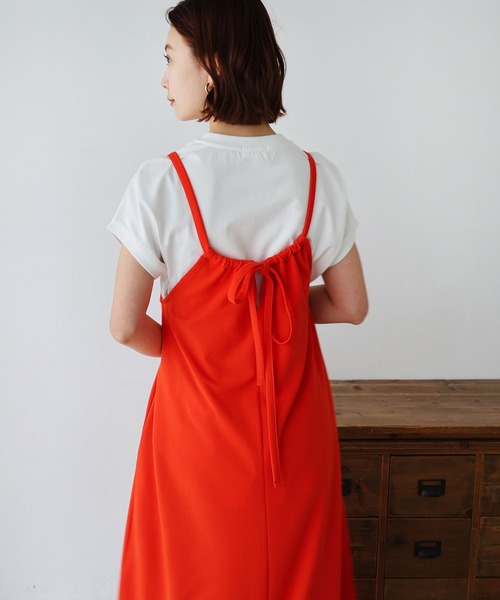 andme（アンドミー） ワンピース 梨地ポンチホルターネック