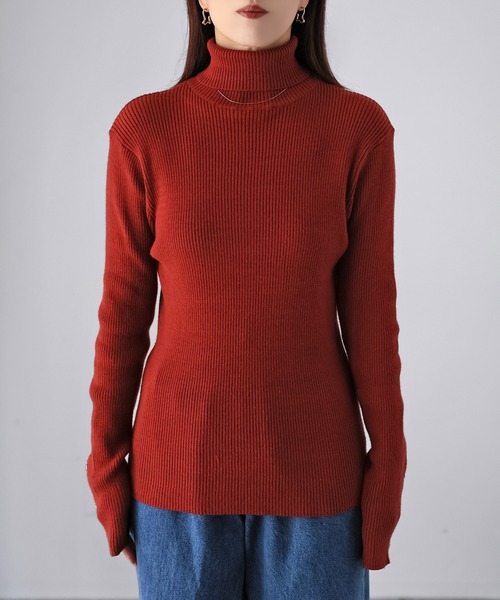 HEATタートルRIBニット cashmere rib knit turtle neck(カシミヤリブニットタートルネック)