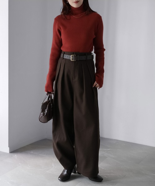 Riberry（リベリー） ニット セーター 袖ボタンリブタートルニット