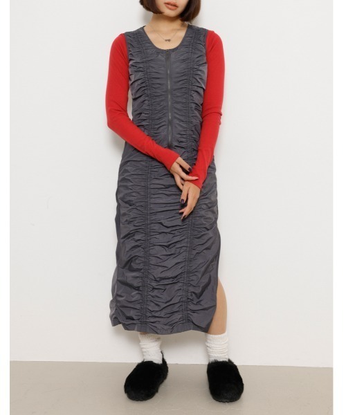 LAGUA GEM（ラグアジェム） ワンピース NYLON ZIP SLIT ワンピース