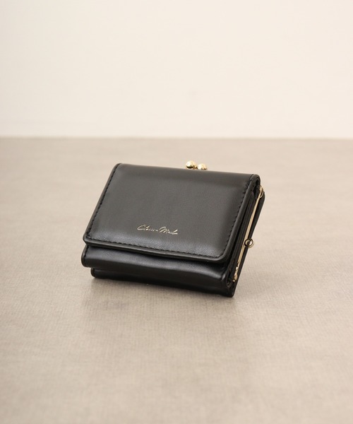 美品！！　CALEE がま口　財布　黒　キーホルダー付　即購入OK FUNALIVE 財布 K SELECT がま口コンパクト 三つ折り財布